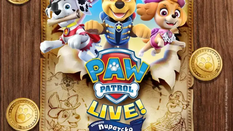 Спектакълът PAW Patrol Live! „The Great Pirate Adventure” акостира в София