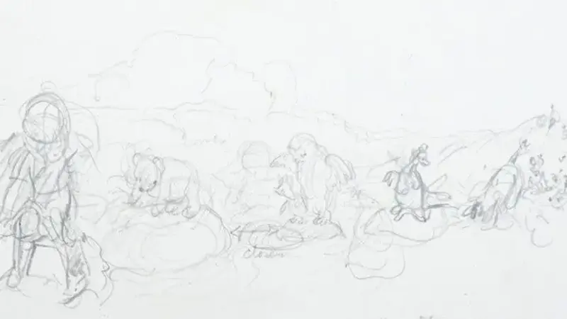 Неизвестни скици на Мечо Пух отиват на търг