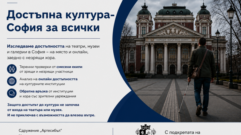 Проект изследва достъпността на хора със зрителни увреждания до софийските театри, музеи и галерии